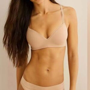 AERIE Real Happy Wireless Push Up Bra Sands 40C